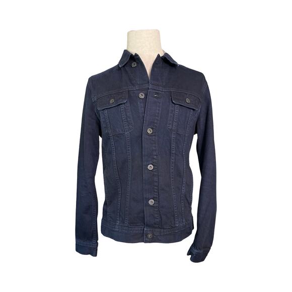 AG Adriano Goldschmied Men’s Denim Jacket Navy 100% Cotton Made in USA M - Picture 3 of 8